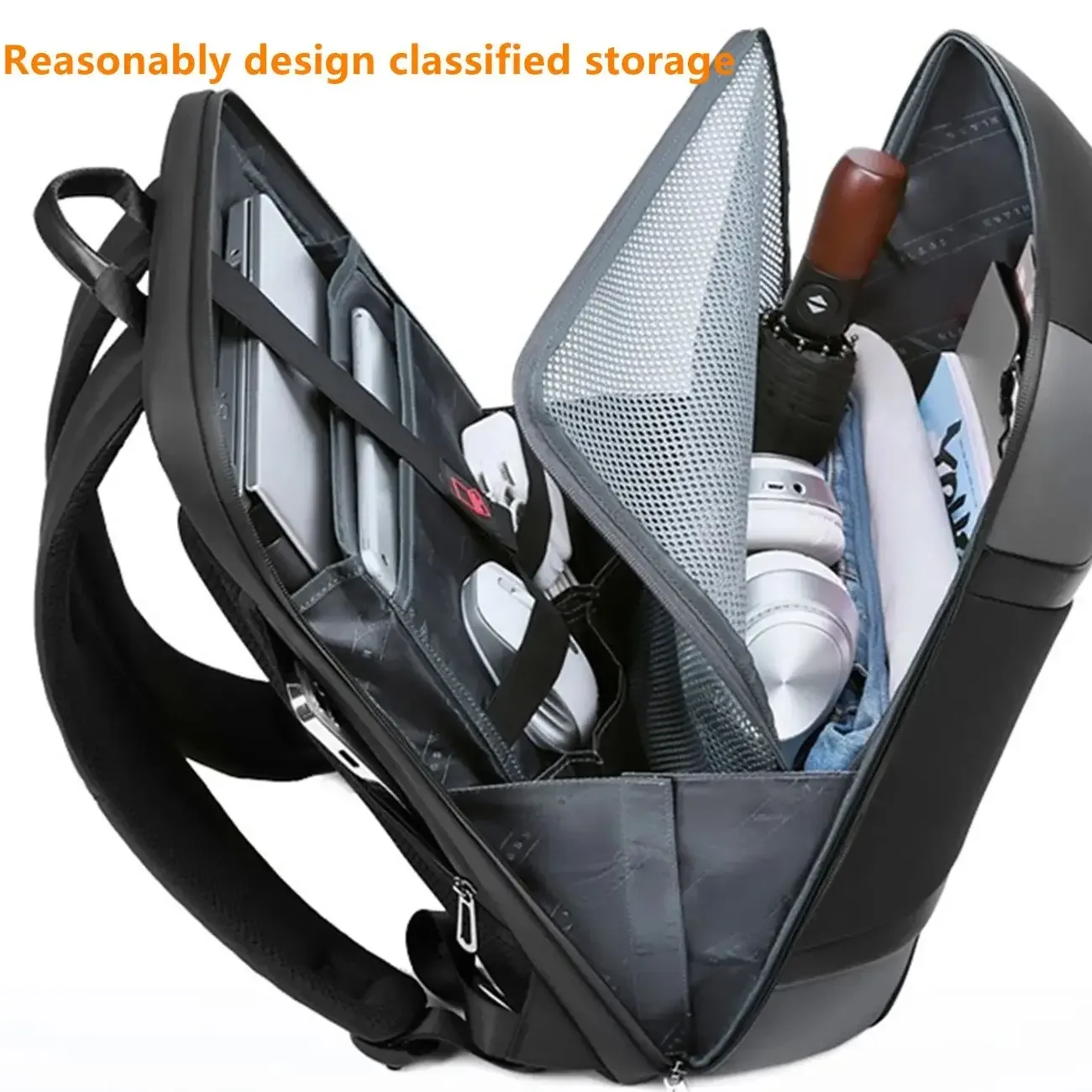 حقيبة ظهر للكمبيوتر المحمول مقاس 15.6 بوصة مقاومة للماء للرجال، حقائب سفر، حقيبة مدرسية واسعة، حقيبة يد للتنقل، حزمة عمل، حقيبة ظهر مدرسية