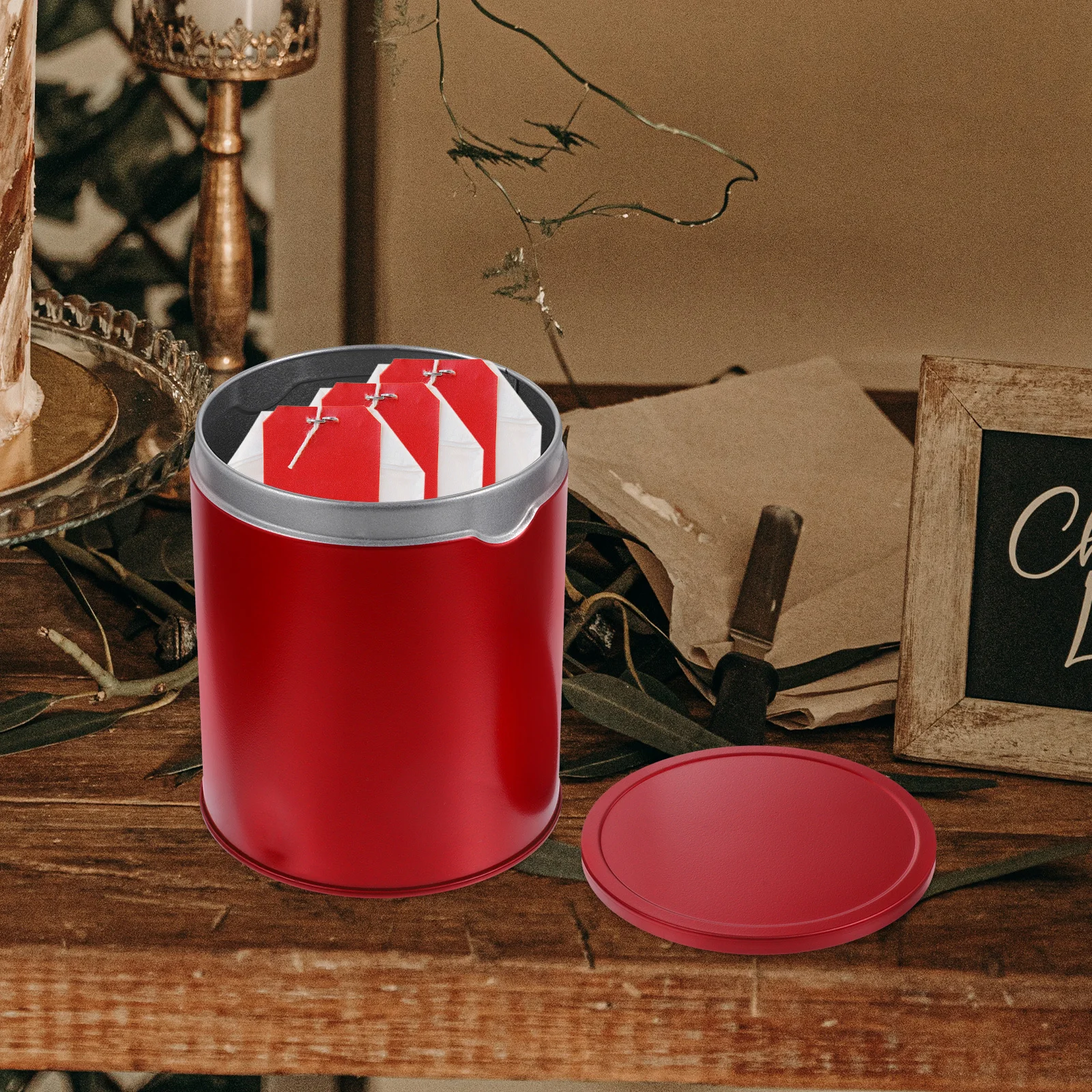 

2pcs Tea Canister Tinplate Storage Jars For Loose Leaf Tea Coffee Powder Airtight Food Containers With Lids Smooth Glossy Finish