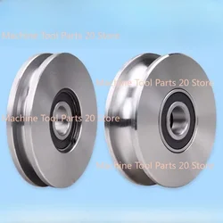 1pc Sliding Bearings with U-shaped Wire Rope Pulley Steel Track Wheel Big Iron Gate Groove Wheel Round Tube Wheel Guide WheelNew