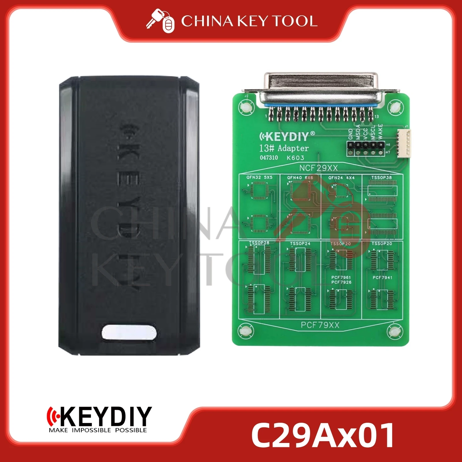 

2026 New KEYDIY C29Ax01 Programmable Smart Key For NXP Chip Used with KEYDIY 13# Remote Chip Reading Adapter