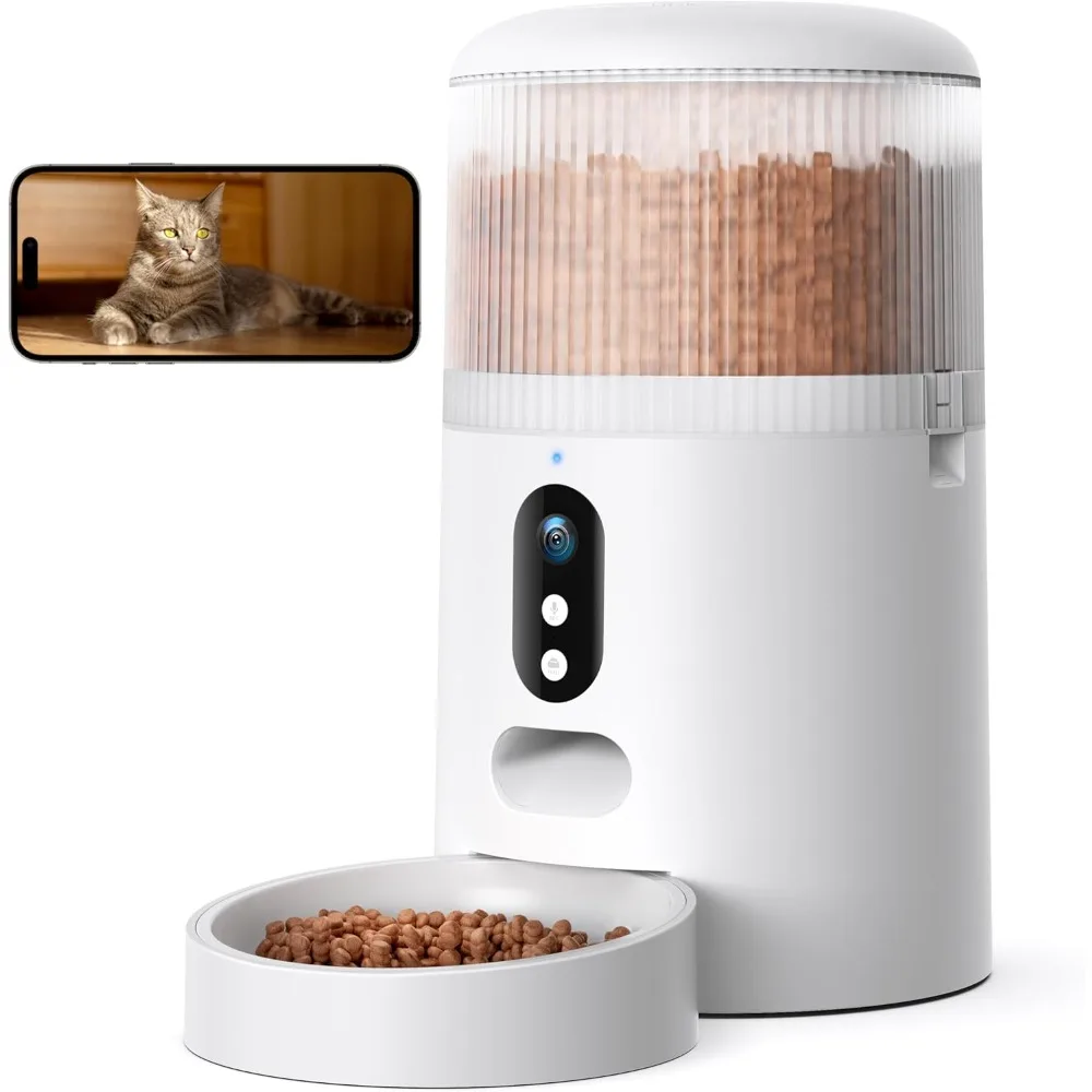 

3MP HD Camera Automatic Cat Feeder, Night Vision, 2.4G WiFi, APP Control, 2-Way Audio, Low Food Sensor, Motion Alerts