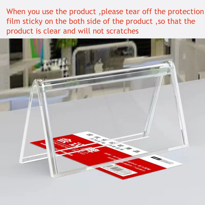 10pcs Triangle Sign Display Stands Blank Acrylic Clear Name Card Holders for Wedding Conference Name Place Card Table Number