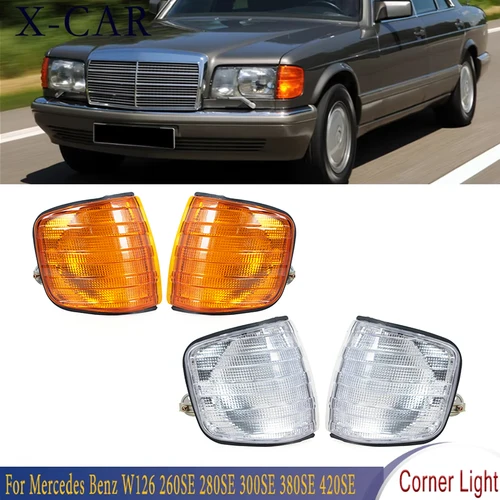 Para Mercedes Benz W126 260SE 280SE 300SE 380SE 420SE 300SEL 500SEL 560SEL faro de parachoques delantero marcador lateral lámpara de luz de esquina