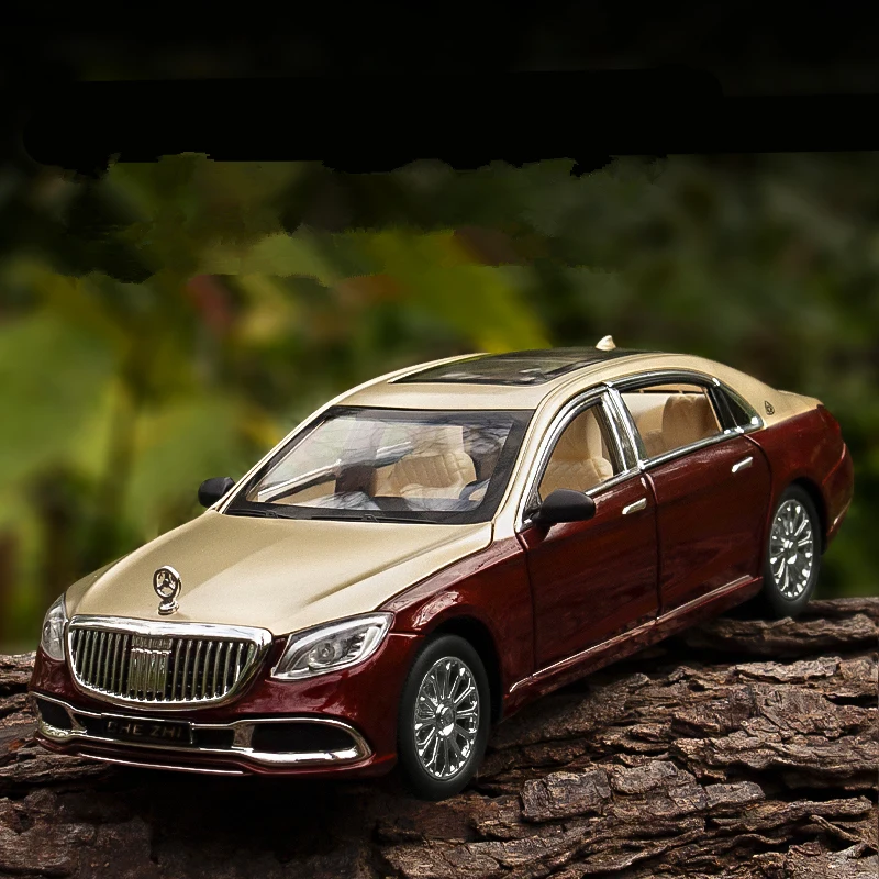 1:24 Maybach S600 S650 modello di auto in metallo in lega diecast veicoli giocattolo in metallo modello di auto alta simulazione suono e luce regalo