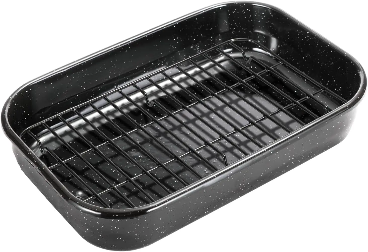 

16x11 Inch Rectangular Roasting Pan with Rack, Large Oven Tray for Turkey Baking Up to 20lbs