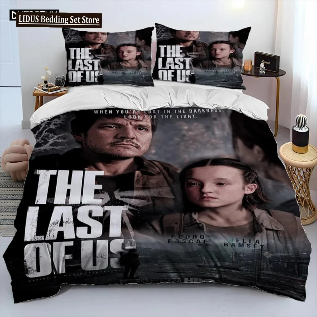 The Last Of Us Horror TV Game Pedro Comforter Bedding Set,Duvet Cover Bed Set Quilt Cover Pillowcase,king Queen Size Bedding Set