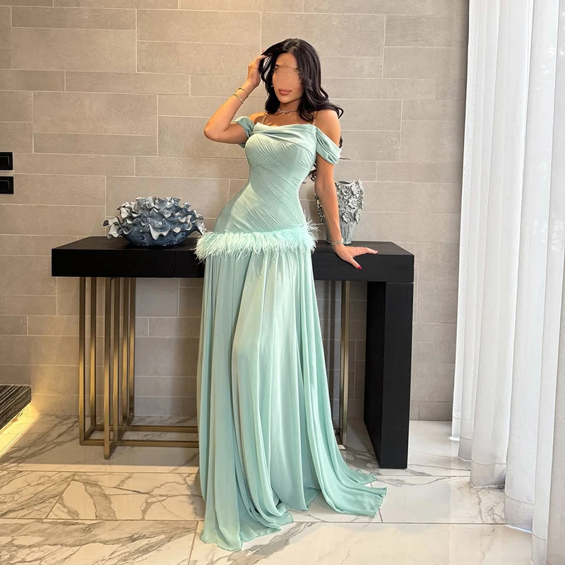 Thinyfull Formal A-Line Prom Evening Dresses Off The Shoulder Floor Length Party Dress Sexy Maxi Cocktail Prom Gowns Customized