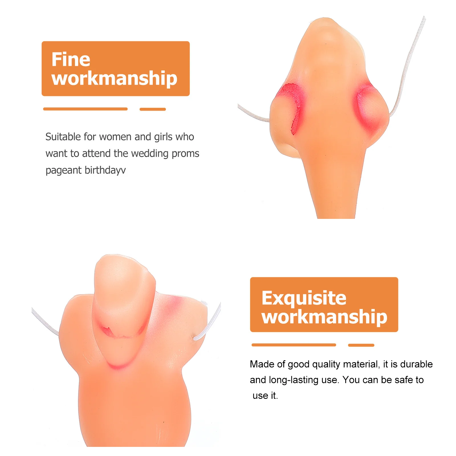 

5pcs Simulation Witch Nose Halloween Funny Nose Prop For Cosplay Masquerade Party Vinyl Artificial Decor Lightweight Prank Props