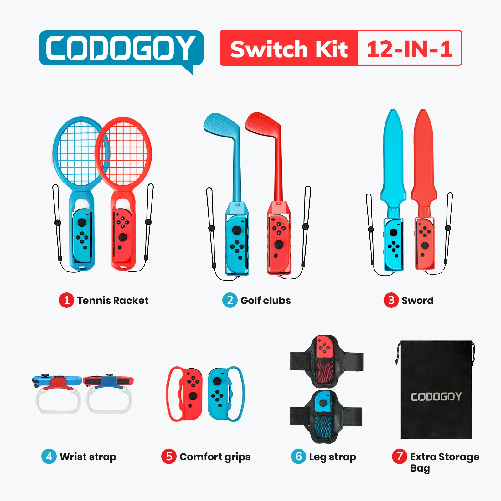 Nintendo Switch Acessórios Esportivos Bundle, Família Acessórios Kit Compatível com Switch/Switch OLED