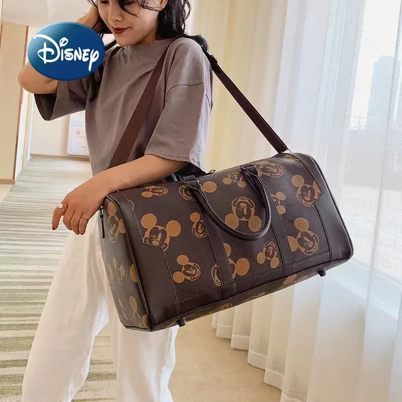 Disney-bolso de viaje de Mickey para hombre y mujer, bolsa de equipaje de gran capacidad, bolsa de pañales para bebé, marca de lujo, nuevo