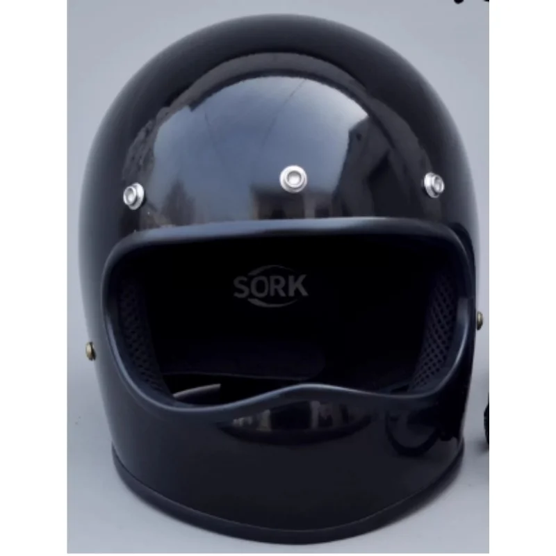 Afbeelding 3: Hoge sterkte glasvezel Japanse retro ruimte integraalhelm, voor Harley Davidson vrijetijdscruise motorbeschermhelm