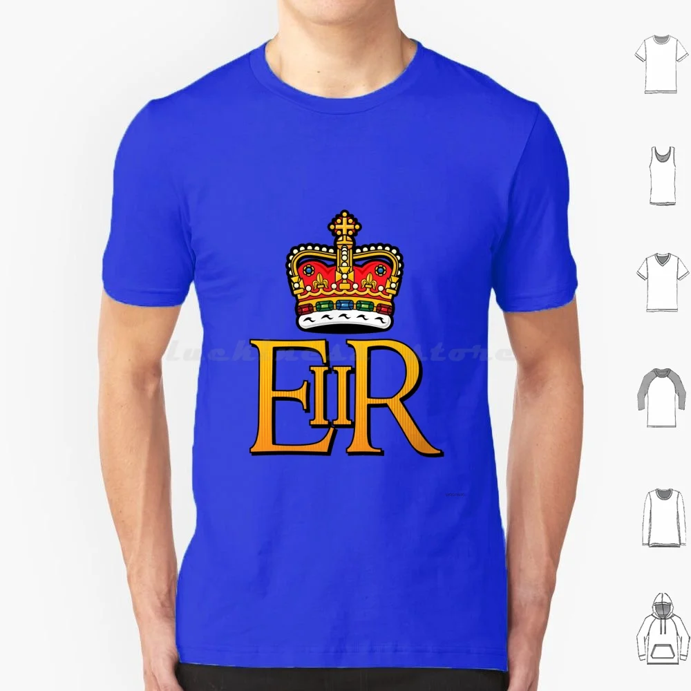 Camiseta de algodón con estampado de The Royal Cypher Of Queen Elizabeth Ii para hombre y mujer, estampado artesanal, The Royal Cypher Of Queen Elizabeth Ii Royal Cypher