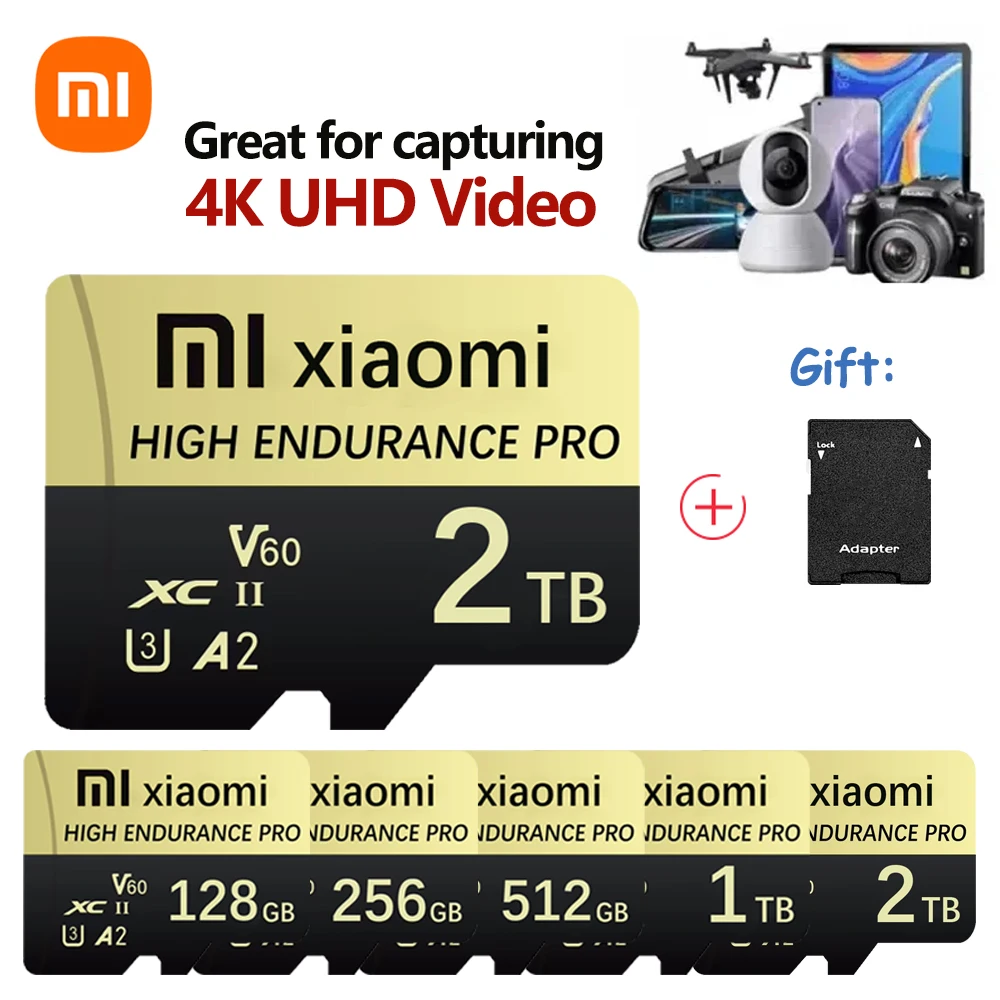 

Карта памяти Xiaomi Thumb SD 128 ГБ Высокоскоростная 2 ТБ SD-карта Memorias Micro TF Card 1 ТБ 512 ГБ Игровая карта для планшета Nintendo Switch