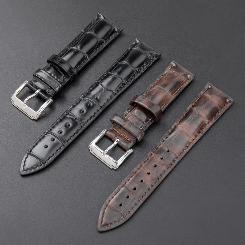 First Layer Cowhide Strap 12-24mm Genuine Leather Watchbands Bracelet Black Red Brown Watch Strap for Women Men Wrist Band