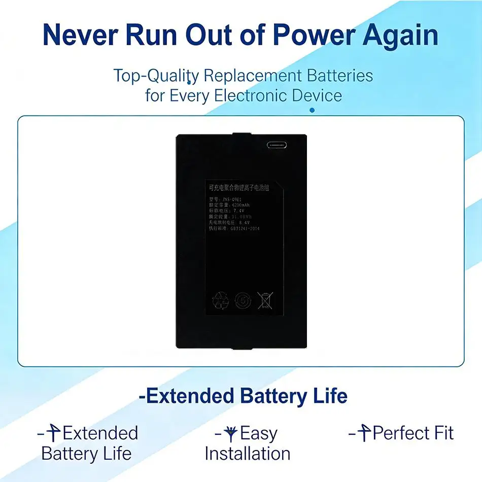 

High Performance Lightweight 4200Mah Smart Door Lock Battery Fit For Zns-09E1