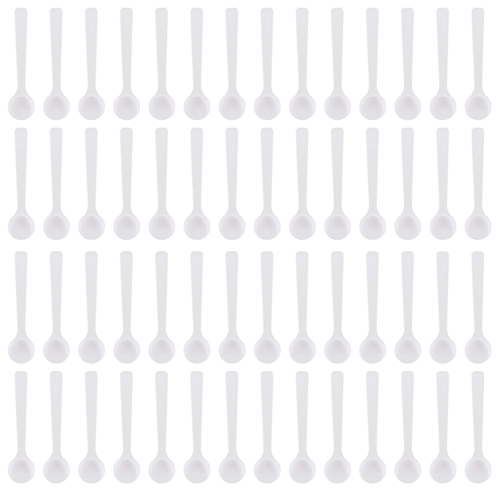 

100pcs White Measuring Spoons Long Handle Scooper PP Material Salt Spices Coffee Cosmetics