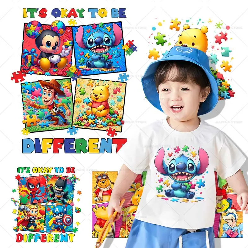 

New Colorful Disney Thermal Transfer Stickers Iron on Transfers For Clothes Fashion Mickey Mouse Printed Patches On Kids Clothes
