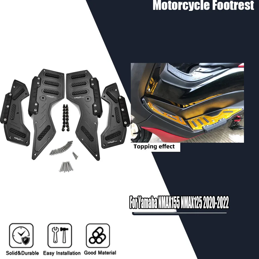 Footrest Fit for Yamaha NMAX155 NMAX125 Pedals Pegs 2020-2022 Motorcycle Footboard Steps Foot Plate Footpads Accessories