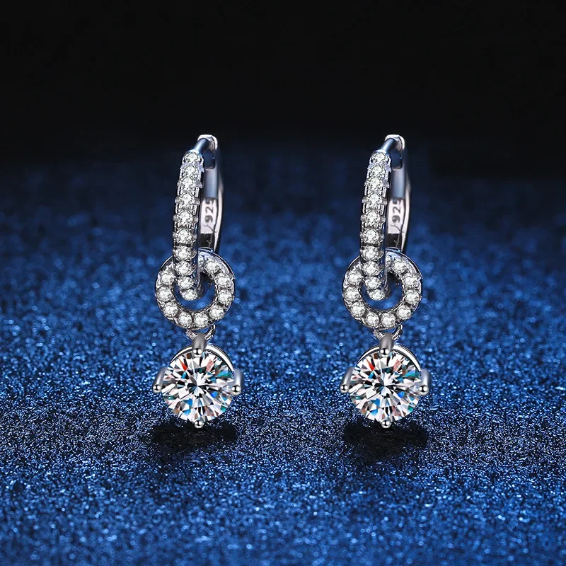 

Moissanite Earrings Luxury Sparkling Diamond Drop Earring For Women Wedding Party Jewelry 925 Sterling Silver Anniversary Gifts