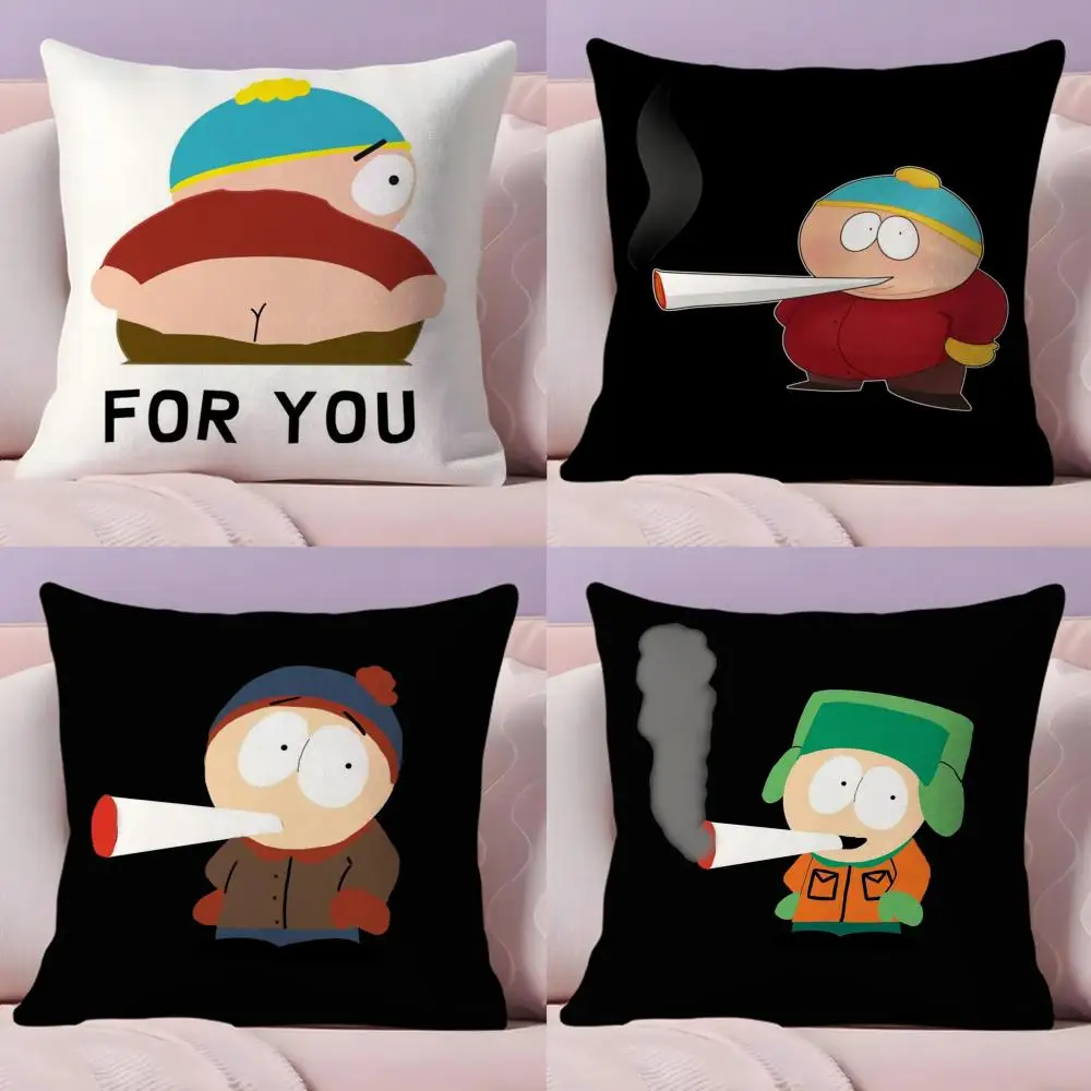 Hot Funny Anime S_Souths P_Park Cushion Cover Plush Fabric Soft Double-Sided Printed Sofa  Pillow Case Colorfast Home Decor Gift