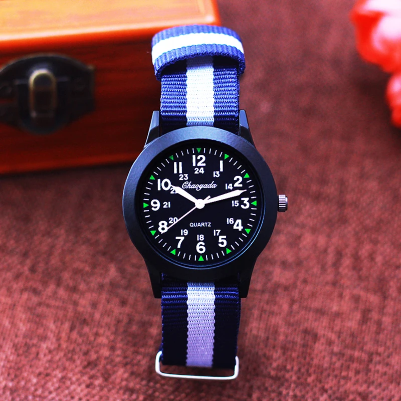 2024 new fashion sports Contrast stripes quartz watches for children boys girls students woman man cool waterproof birthday gift