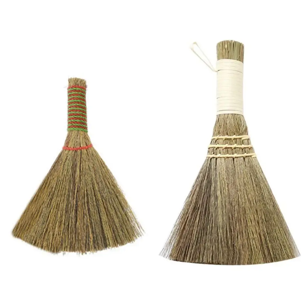 Natural Grass Small Tea Tray Brush Sweeping Straw Braided Keyboard Duster Cleaning Tools Portable Mini Sweeping Broom Fireplace