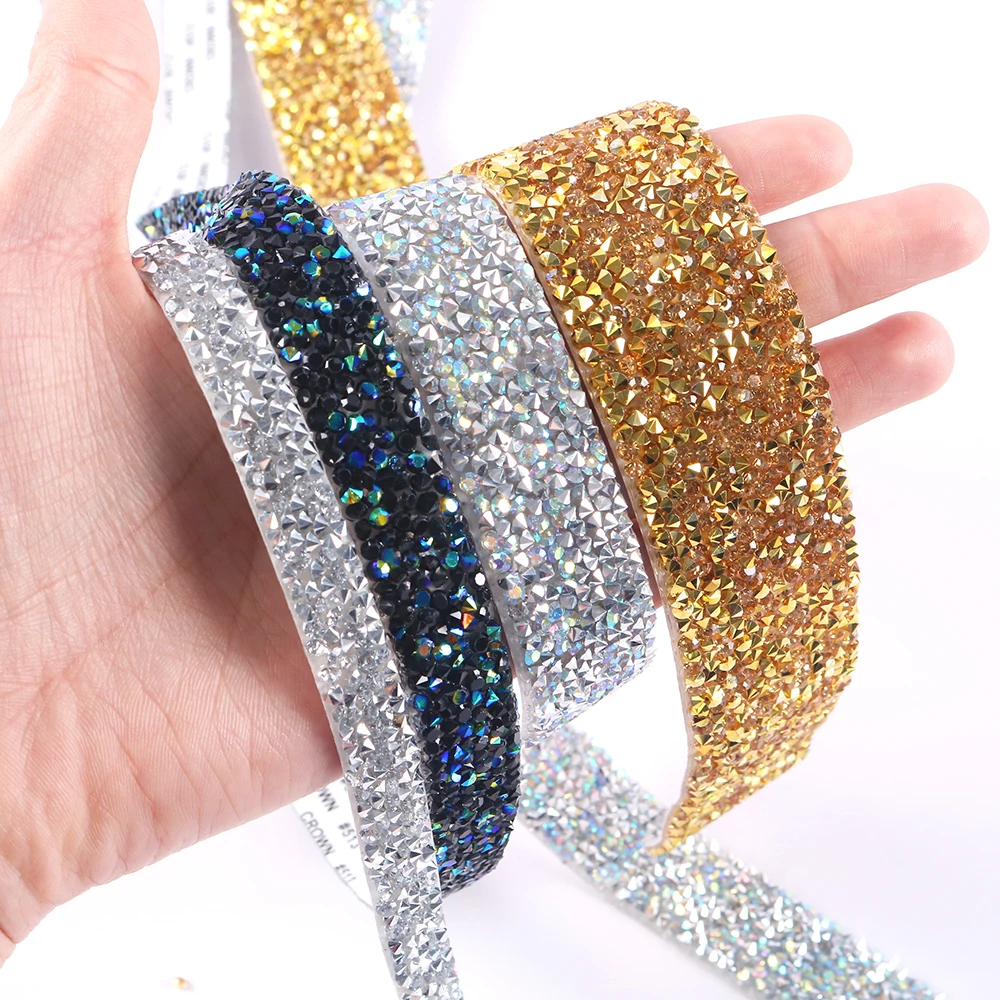 Rhinestone Chain Tape Trim Resin Diamond Belt Strip Double-sided Adhesive Self-adhesive Clothing Accessories DIY Accessories