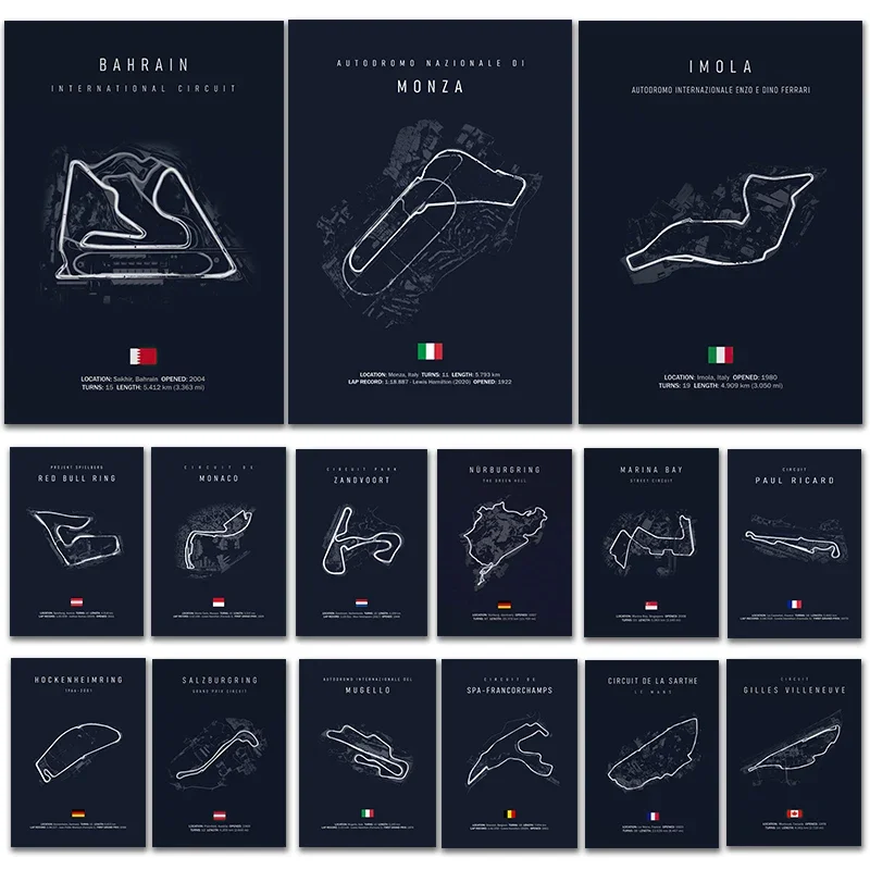 Формула-1-имила-Монако-трековая-схема-холст-картина-f1-художественные-постеры-на-скандинавскую-тему-и-принты-настенные-панно-для-декора-гостиной
