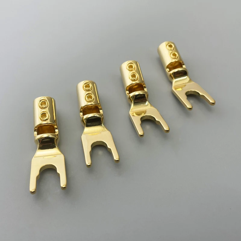 HiFi MPS Tiger Shark-G Freezing-180 ประเภท Y ประเภท U HiFi ตัวเชื่อมต่อลําโพงปลั๊กกล้วยทองแดงบริสุทธิ์เครื่องขยายเสียงตัวเชื่อมต่อลําโพง