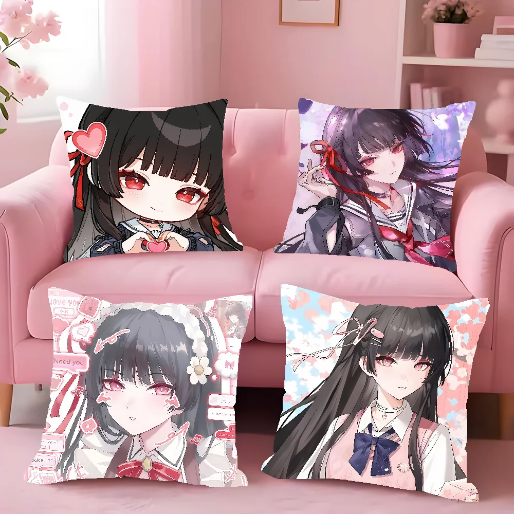 Wuthering Waves Chisa Pillow Case Square Double-Sided Printing Sofa Cushion Cover Pillowcase Bedroom Bedside