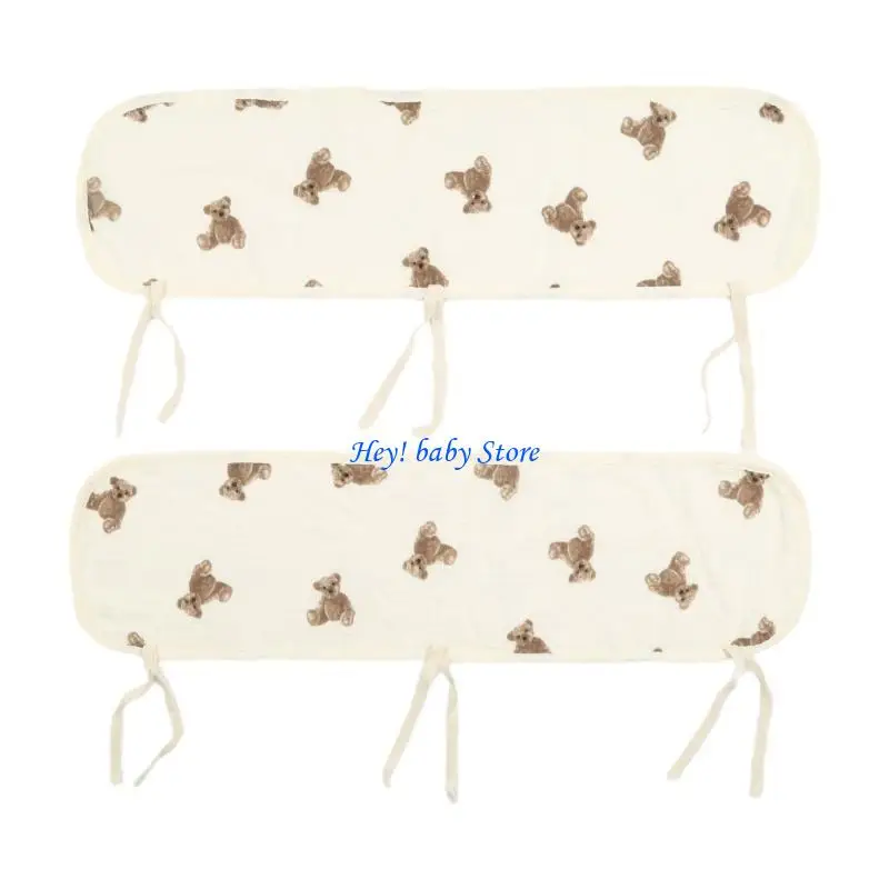 

Q1FE 4Pcs Thicken Crib Guard for Standard Cribs Wrapped Cover Teething Guard Baby Crib Cover Protector Set