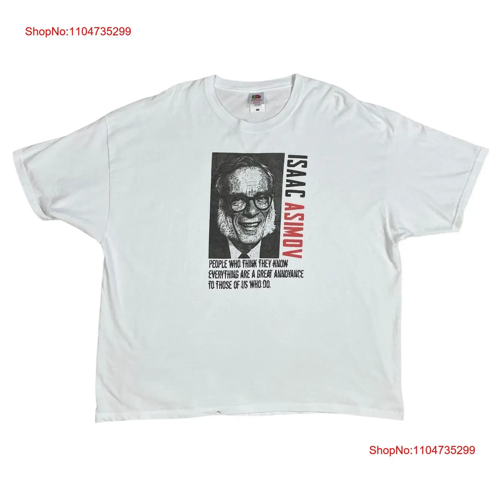 Camiseta VINTAGE Isaac Asimov Sci Fi blanco VGC 3XL vintage lavado estirado gráfico suave versátil streetwear elegante Unisex
