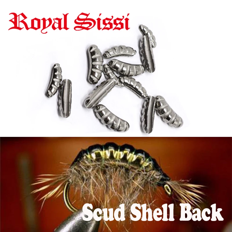 New design 50pcs set fly tying scud shell tungsten back ribbed shrimp body fast sinking Jig Hook Back Beads fly tying materials