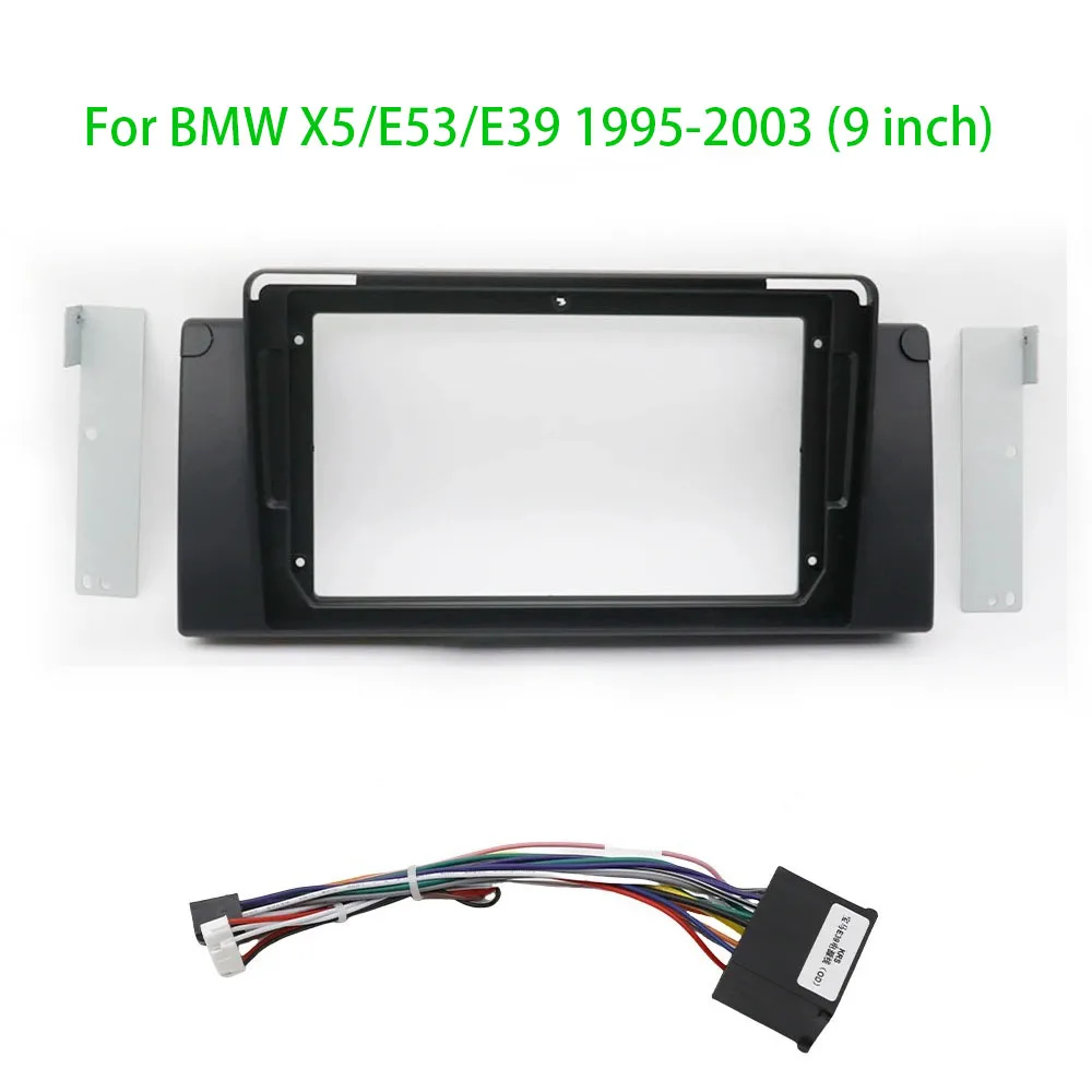 Stereo 9 inch Big Screen Adapter Car Radio DVD Player Fascias Frame For BMW X5/E53/E39 1995-2003 2Din Dash Audio Fitting Panel