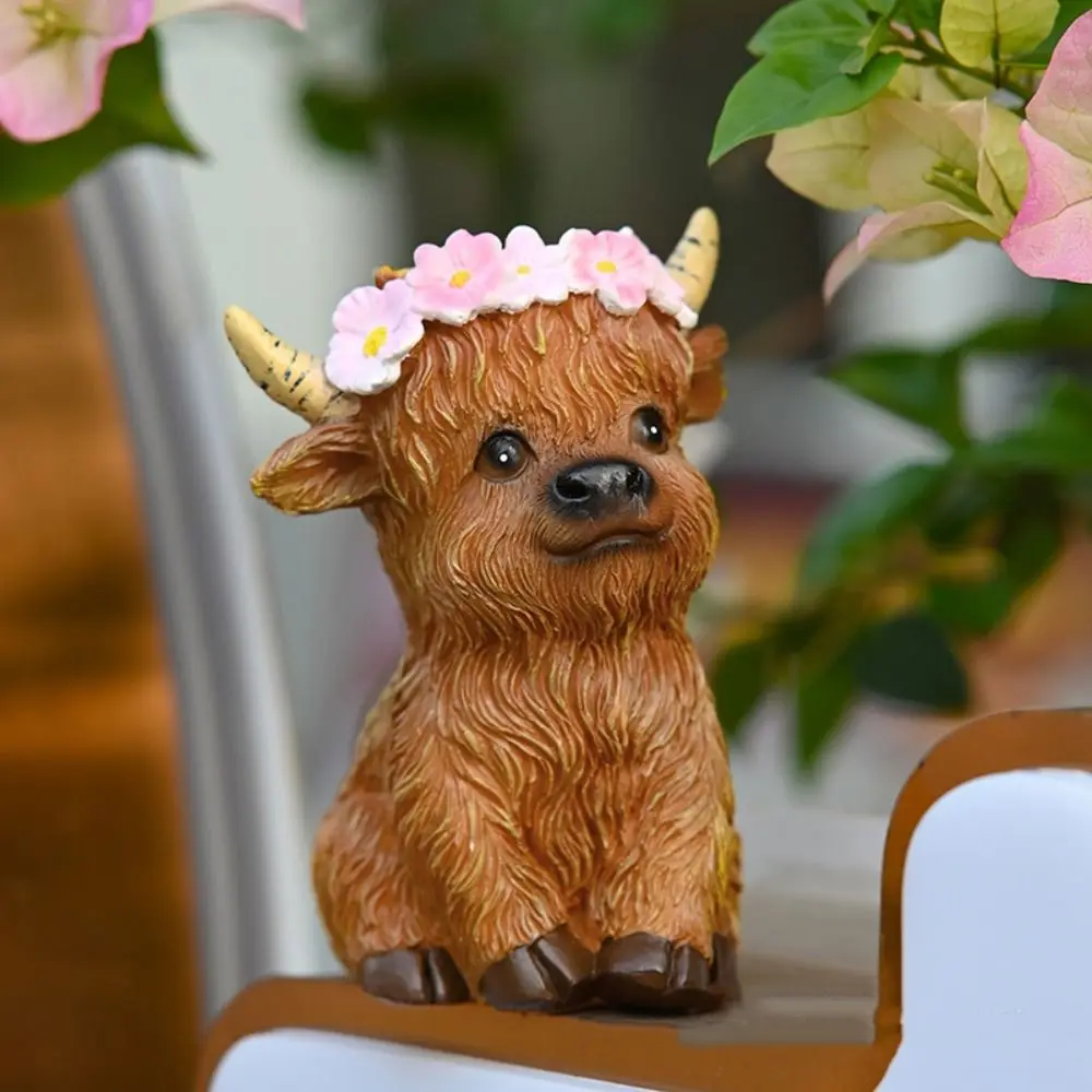 

Декор стола, мультяшный орнамент коровы, милая статуя коровы из смолы, декоративные миниатюры, фигурка для рабочего стола