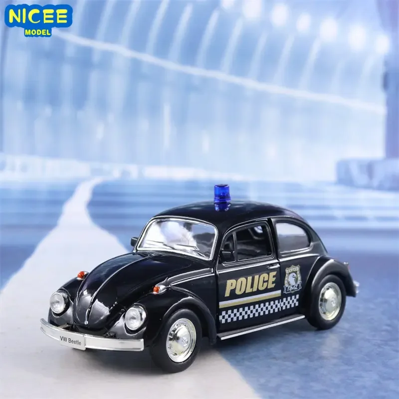 

1:36 1967 Volkswagen Beetle police car High Simulation Diecast Car Metal Alloy Model Car Children's toys collection gifts X7