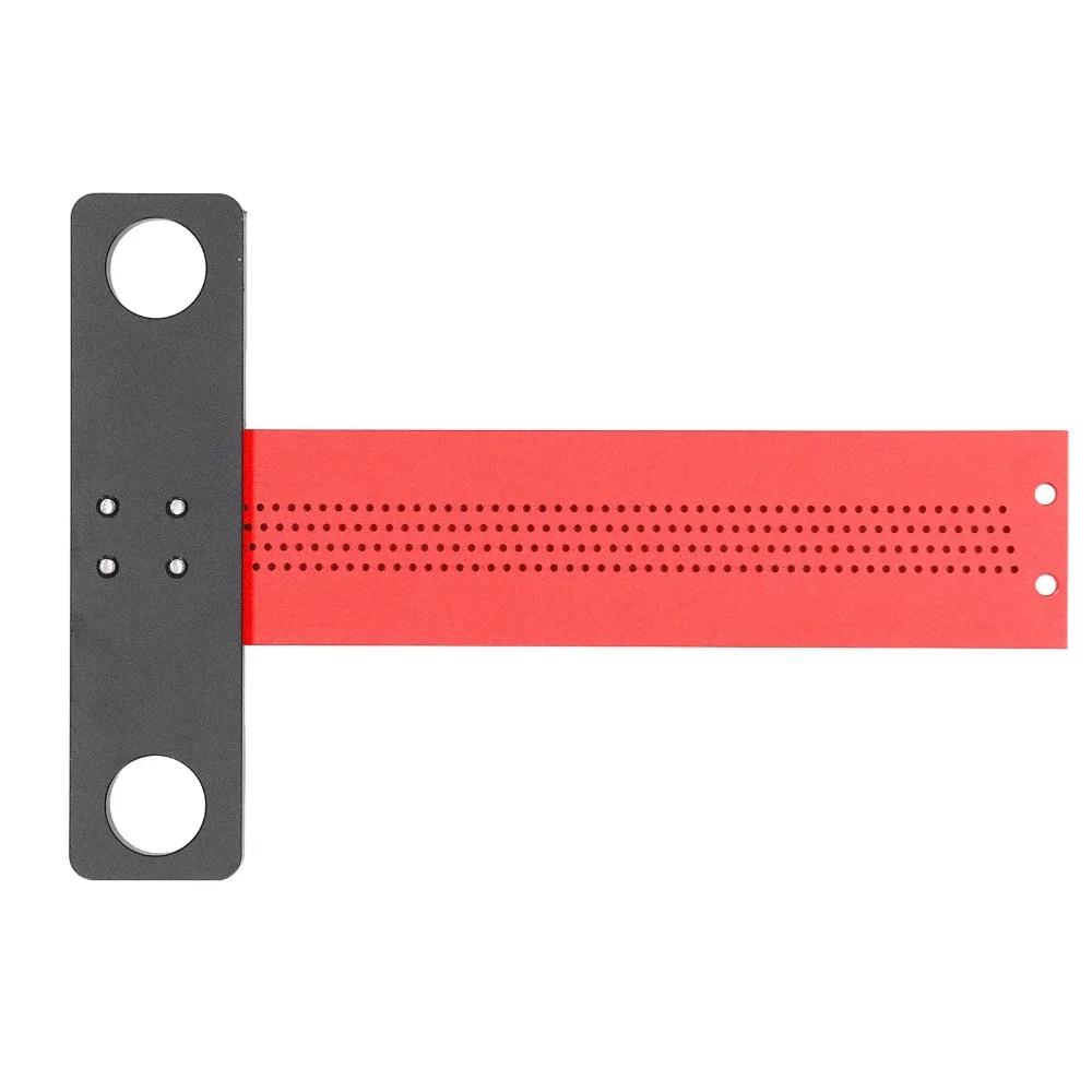 Stainless steel Hole Marking T Ruler Precise Hole 6 inches Woodworking Scriber Red Black T Square Carpenter Square Woodworking