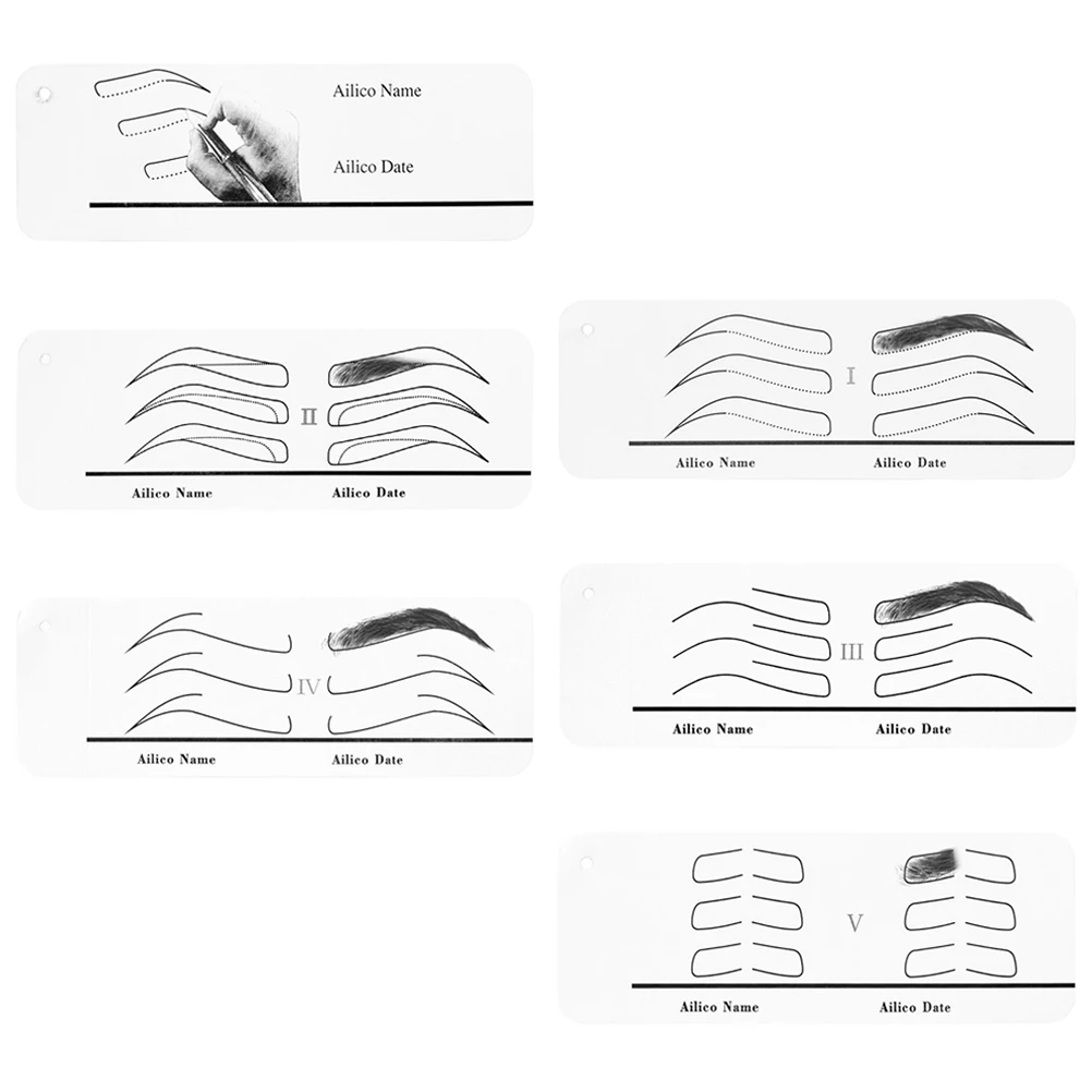 1Set Eyebrow Tattooing Stencils Professional Paper Material Symmetrical Brows Easy Drawing Tool Eyebrow Stencils