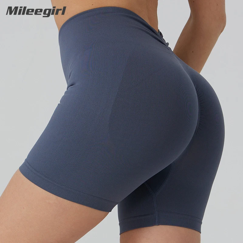 

Mileegirl Summer Breathable Workout Shorts Women Quick Drying Cycling Sports Shorts Peach Buttocks Three Part Yoga Shorts