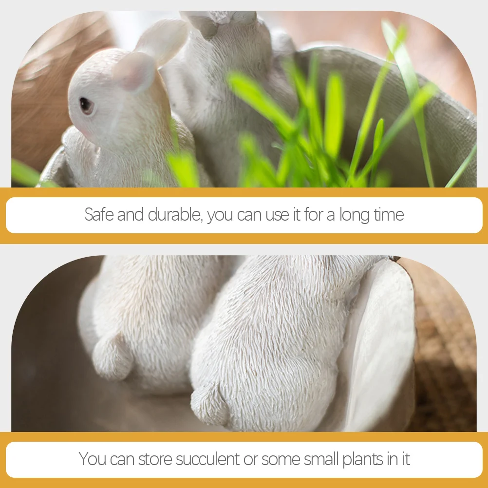 

Animal Planter Outdoor Decor Bunny Garden Pot Pots Flower Shaped for Plants Container