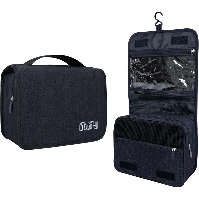 Large Capacity Hanging Toiletry Bag - Waterproof Travel Cosmetic Bag for Men/Women, Fits Shampoo, Brushes & Toiletries