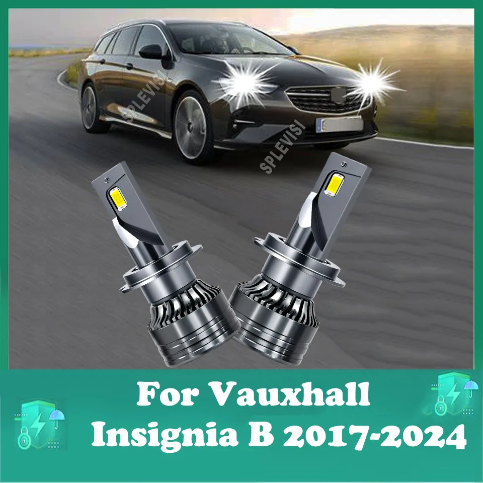 2Pc LED Headlight Bulb Kit 12V Auto Diode Lamp Easy Plug & Play For Vauxhall Insignia B 2017 2018 2019 2020 2021 2022 2023 2024
