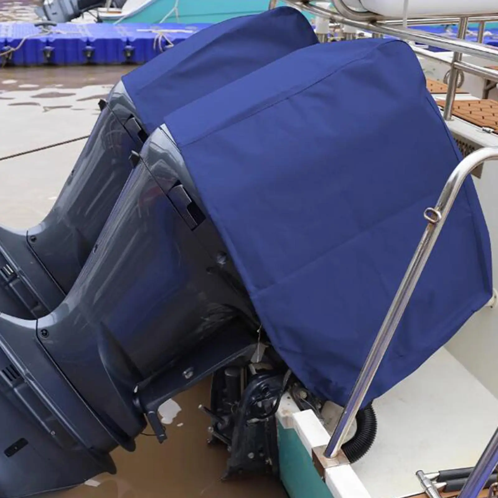 Marine Outboard Motor Cover 300D Fabric Weatherproof Engine Hood Protector for Universal Boat Motor