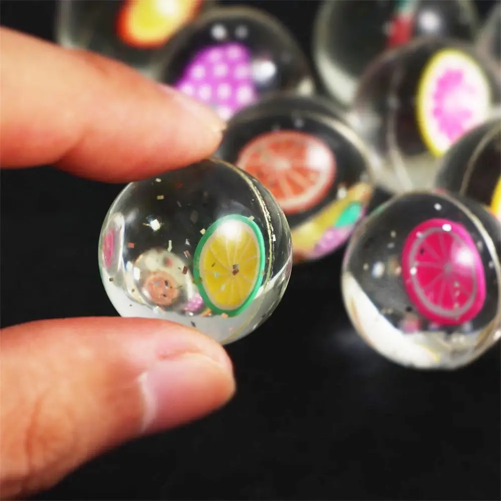 10pcs/lot Funny 25mm  Fruits Clear Rubber Bouncing Bouncy Balls Floating Juggling Jumping Outdoor Sports Toys for Baby Kids Gift