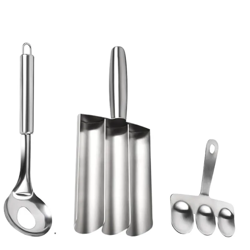 

Three piece set of stainless steel Rice-meat dumplings maker, multi-function ball extrusion mold, self-made hot pot ball scoop