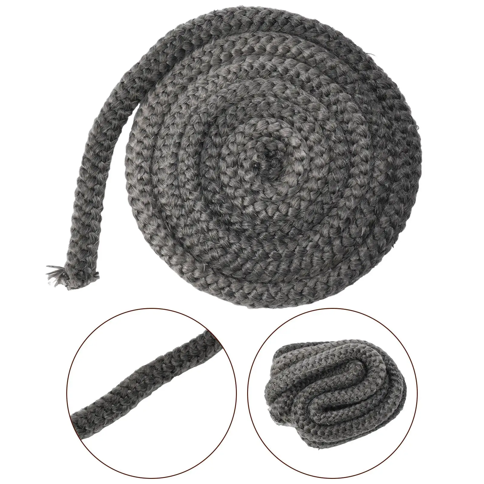 Fire Seal Stove Rope Home Office Wood Burning Stove 14/16mm 6.56ft Door Sealer Tool Black Burner Fiberglass Ropes