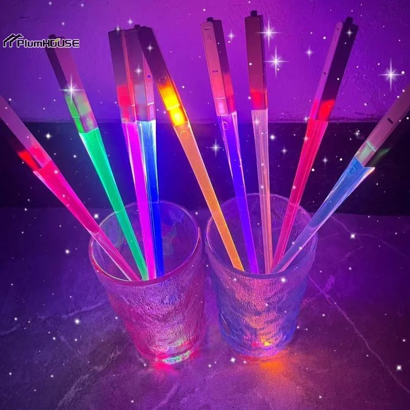 1Pair Glowing Light Saber Chopsticks Washable Detachable LED Chopstick Reusable Luminous Chopstick Night