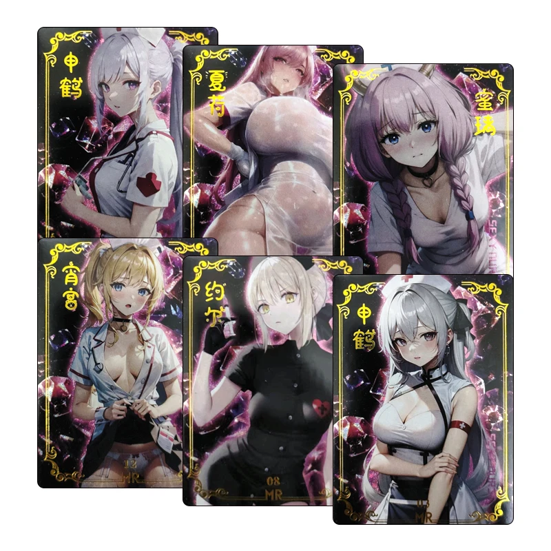 Goddess Story Tifa Lockhart Yor Forger Kanroji Mitsuri Anime character Bronzing collection flash card Cartoon toy Christmas gift