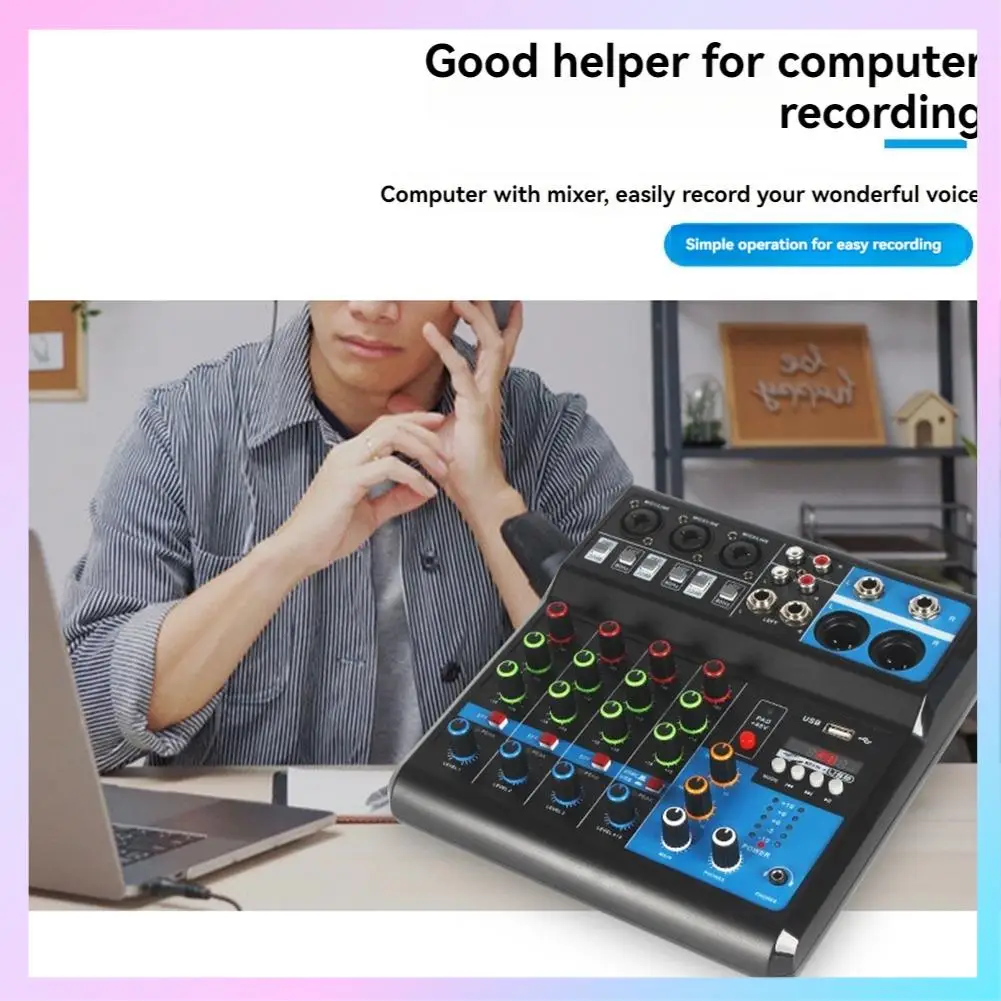 

AB25-A5 Live Sound Card Mixing Console Mixer For Live Streaming DJ Audio Equipment Professional Audio 5Channel Sound Mixer