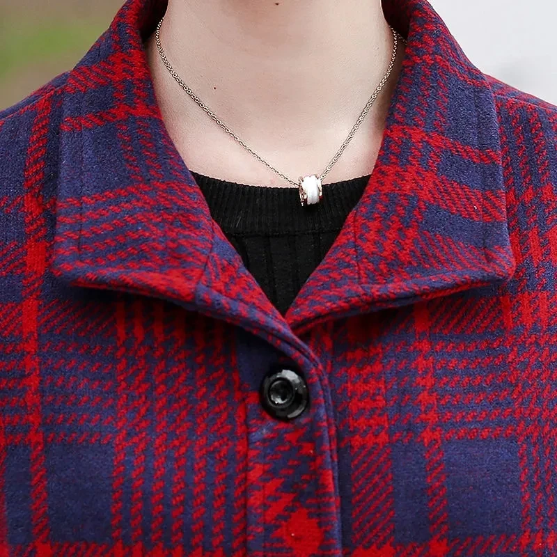 Nieuwe Moeder Vest Lente Herfst Dunne Revers Vest Plaid Vest Middelbare Leeftijd Vrouwen Korte Mouwloze Jas Vrouwelijke Jas 5XL